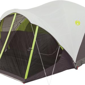 Coleman Steel Creek 6-Person Tent with Screened Porch & Integrated Rainfly, Weatherproof Tent with Screen Room Sets Up in Minutes, Fits Queen-Size Airbed