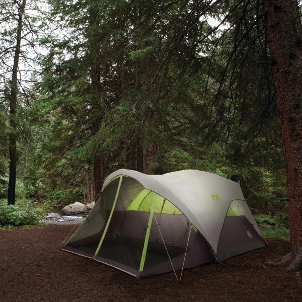Coleman Steel Creek 6-Person Tent with Screened Porch & Integrated Rainfly, Weatherproof Tent with Screen Room Sets Up in Minutes, Fits Queen-Size Airbed - Image 6