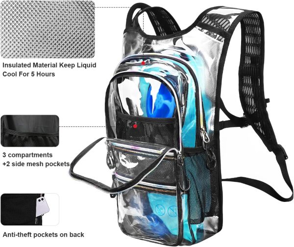 Hydration Backpack Pack, Water Backpack 20L Capacities Included 2L Hydration Bladder, Festival Essential - Rave Hydration Pack Hydropack Hydro for Hiking, Running, Biking, Festival Gear - Image 3
