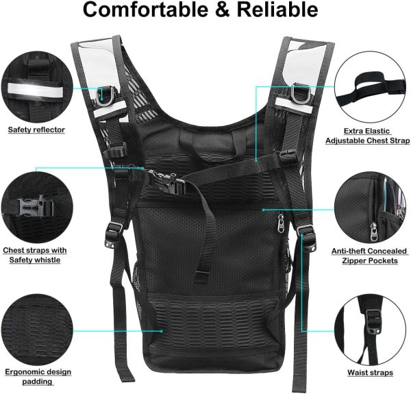 Hydration Backpack Pack, Water Backpack 20L Capacities Included 2L Hydration Bladder, Festival Essential - Rave Hydration Pack Hydropack Hydro for Hiking, Running, Biking, Festival Gear - Image 4