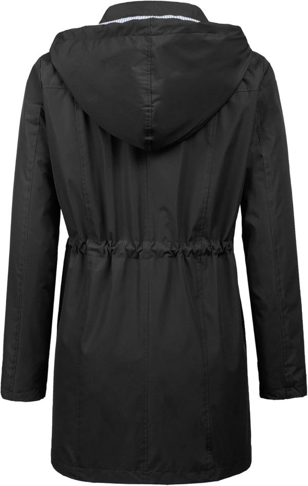 Raincoat Women Waterproof Long Hooded Trench Coats Lined Windbreaker Travel Jacket S-XXL - Image 3