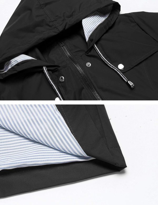 Raincoat Women Waterproof Long Hooded Trench Coats Lined Windbreaker Travel Jacket S-XXL - Image 4