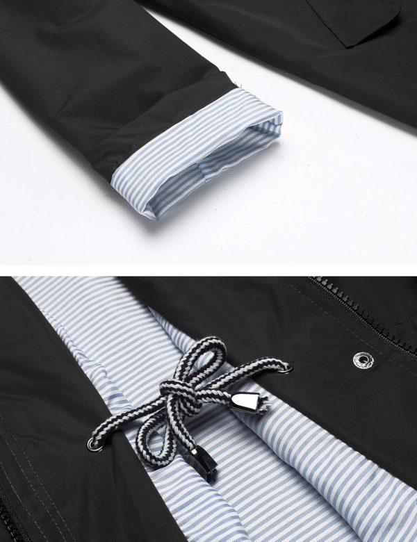 Raincoat Women Waterproof Long Hooded Trench Coats Lined Windbreaker Travel Jacket S-XXL - Image 5