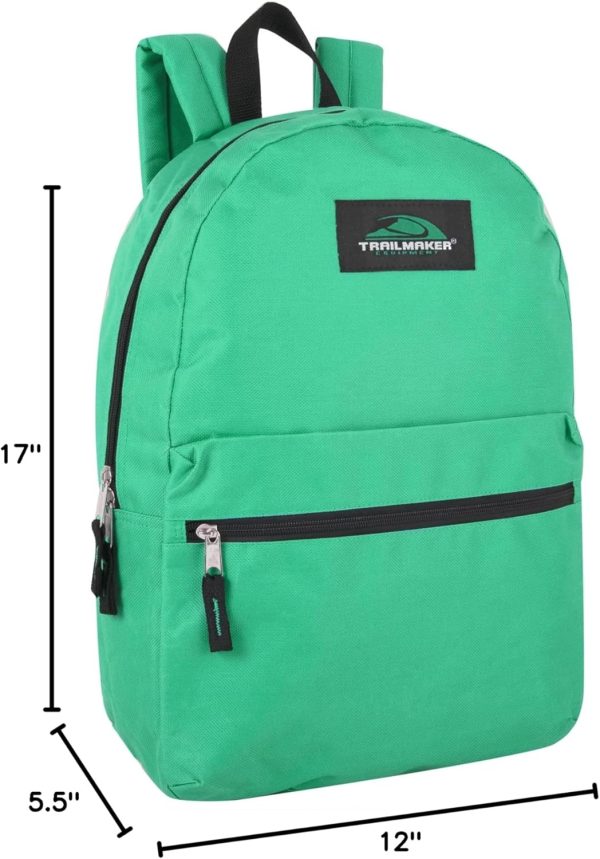 Trail maker 24 Pack- Classic 17 Inch Backpacks in Bulk Wholesale Back Packs for Boys and Girls (Assorted 12 Colors Pack) - Image 10
